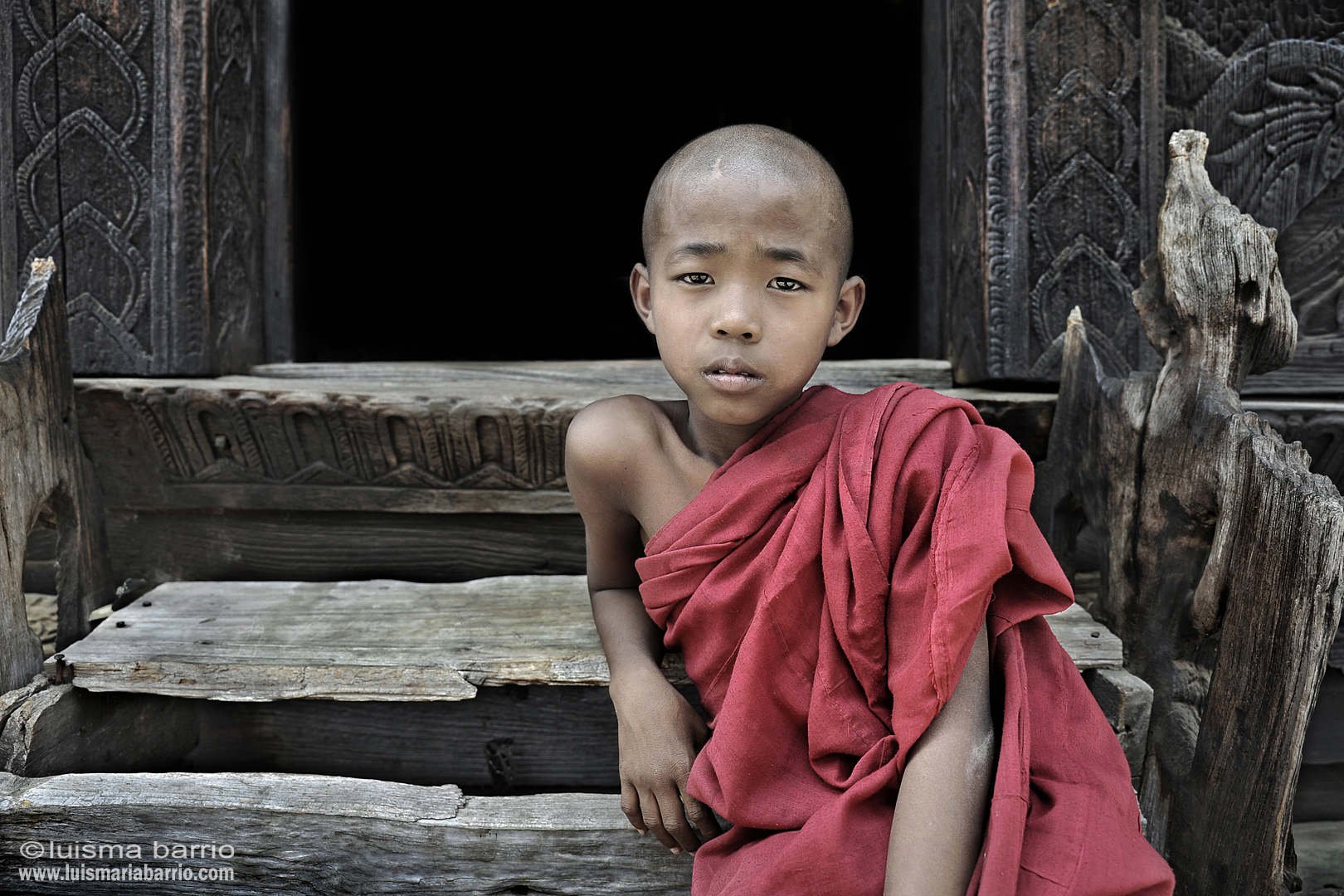 retrato monje buda birmania myanmar